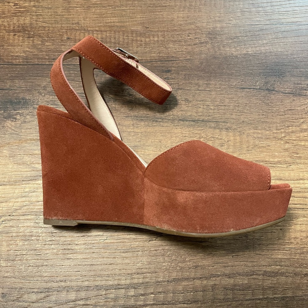 Kate Spade Key Lime Suede Wedge Sandals - Picture 11 of 15
